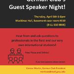 German Club's Guest Speaker Night!